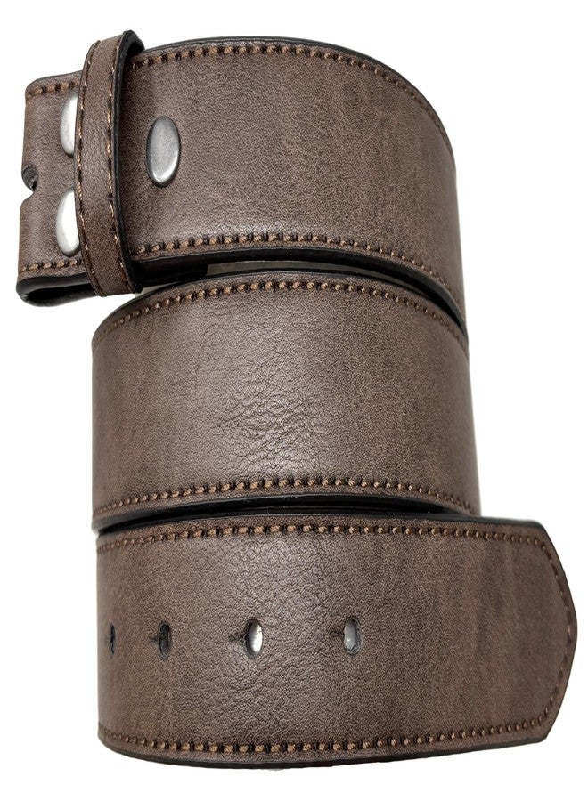 BC Belts حزام نسائي رفيع من الجلد من بي سي بيلتس، بنقشة عتيقة مميزة، عرضه 1.25 بوصة، مزود بأزرار كبس (بني داكن - صغير) - Image 1
